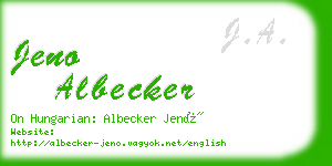 jeno albecker business card